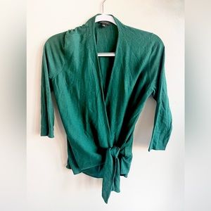 Ann Taylor green wrap sweater
